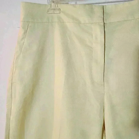 Ann Taylor Wide Leg Cropped Pants Yellow 14 - Picture 2 of 8